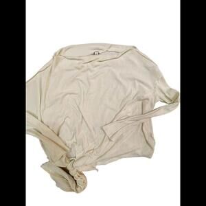 Umgee Waffle Knit White Oversized Knot Waist Top